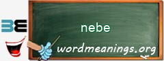 WordMeaning blackboard for nebe